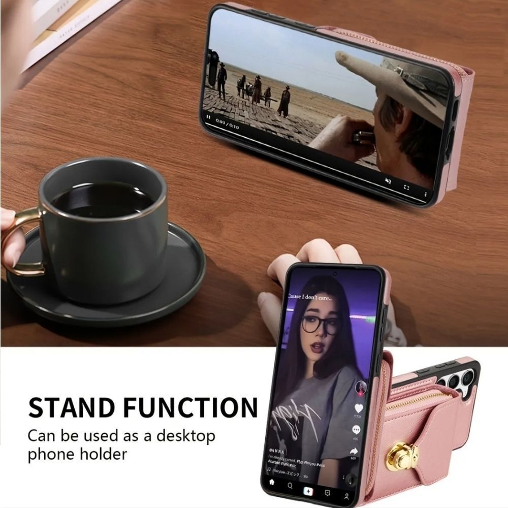SAMSUNG ANDROID Black Zipper Wallet Phone Case - Picture 5 of 11